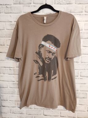 Custom Walter Payton Short Sleeve Shirt Gray Size Large Chicago Star